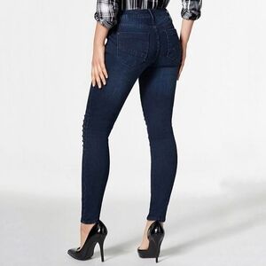 Skinny Low Rise Jeans Womens Size 26 Blue Dark Wash Studded